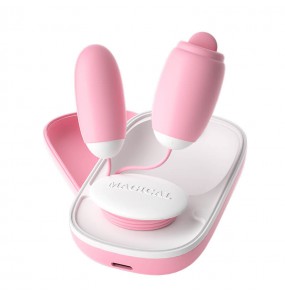 LILO - Magic Box B Tongue Licking Dual Vibrating Eggs (Chargeable - Pink)